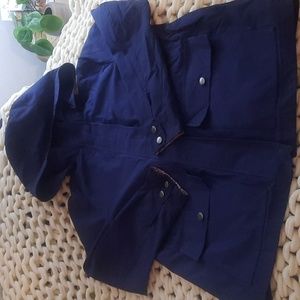 Navy Blue Lands End Rain Coat